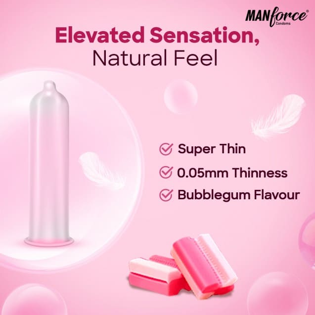 mankind Manforce Ultra Feel Bubble Gum Condoms - 2N (10 Sheets)