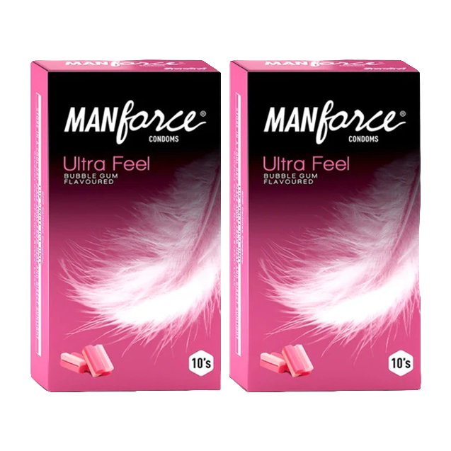 mankind Manforce Ultra Feel Bubble Gum Condoms - 2N (10 Sheets)